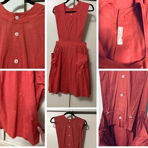 Byrnie Williams 1960s Vintage Pinafore Desert Coral Color 26 inch waist